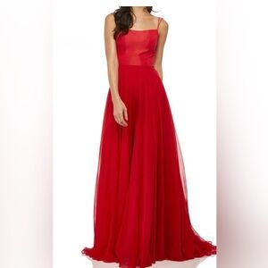 Red Sherri Hill Corset Ballgown Size 0